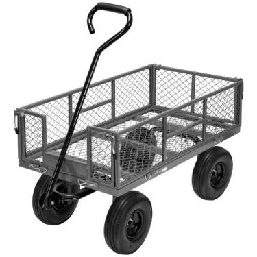Imagem de Carrinho de jardim VIVOHOME Heavy Duty 400 kg de capacidade em aço cin