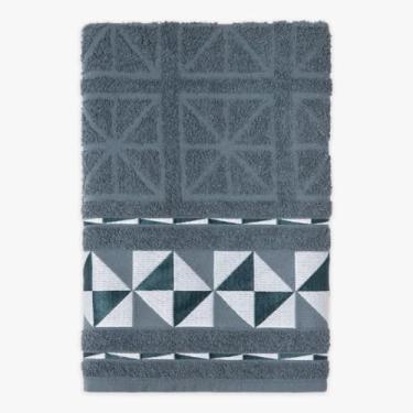 Imagem de Kit 2 Toalhas de Banho Gigante Luxo Algodão Modelo Diamante 75x150cm Macias e Absorventes (2 CINZA)