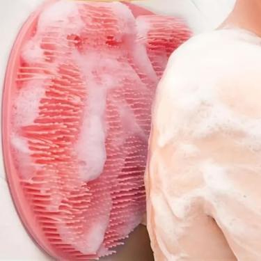 Imagem de Esfregador de pés no chuveiro, esfregão de pés com ventosas antiderrapantes para limpar, esfoliar e massagear seus pés