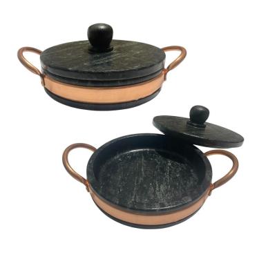 Imagem de Frigideira Gourmet De Pedra Sabão 22 Cm Com Tampa
