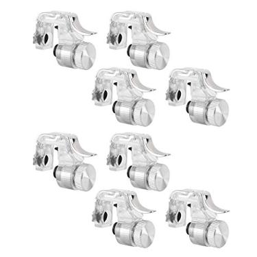 Imagem de Akozon 8 Pcs R11 Quatro Seis Dedos Controlador de Gatilho de Tiro Móvel para PUBG, Botão de Jogo de Metal, Gatilho de Jogo de Telefone para Desempenho Aprimorado (Prata)
