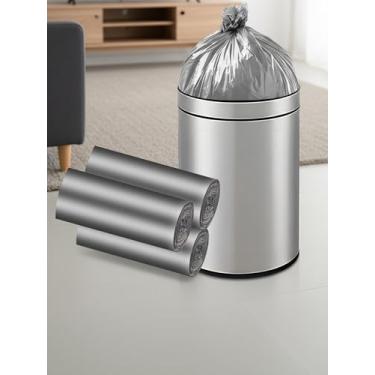 Imagem de Sacos de lixo, sacos de lixo de 4 galões, cesto de lixo para banheiro, quarto, escritório, cozinha, 90 unidades, sacos descartáveis cinza