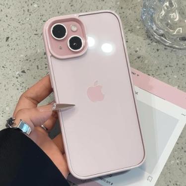 Imagem de HTVJFX Capa protetora rígida com amortecedor de cor doce para iPhone 16E-SE4, capa traseira protetora de acrílico transparente (para iPhone 16E-SE4/PK)