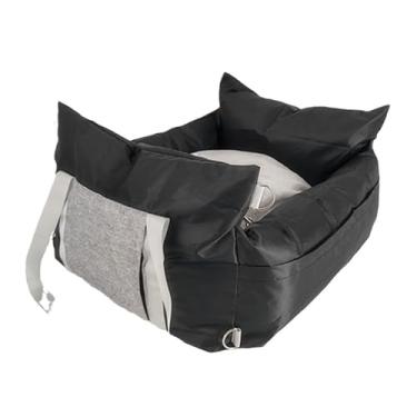 Imagem de Assento para Carro Portátil Cães Cama Elevada de Viagem Pets Pequenos com Instalação Segura Espuma Memória Confortável Design Resistente Uso em Todas as Estações Fácil Limpar