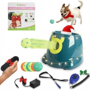 Imagem de Brinquedo de busca de cães de controle remoto para cães pequenos e médios – lançador de bolas automático com 6 bolas laváveis que saltitam, kit de ferramentas de treinamento de cães (clicker e apito