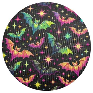 Imagem de Jogo americano de cozinha colorido com estrelas pretas de 38 cm, conjunto de 1 jogo americano lavável, tapete de mesa de jantar