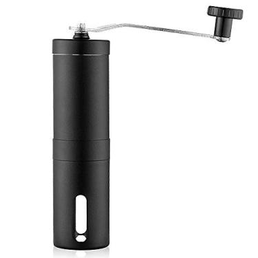 Imagem de Moedor de Café Manual Portátil com Ajuste Configuração Burr Cerâmico Cônico Aço Inoxidável para Gotejamento Espresso Tempero Erva-Mate Casa Viagem