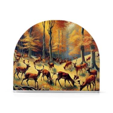 Imagem de Porta-guardanapos de veado de outono, porta-guardanapos acrílico para mesas, suporte de guardanapo vertical para jantar cozinha restaurante decoração de casa acessórios de bar