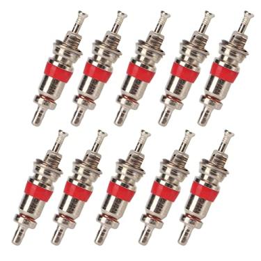 Imagem de KIMISS 10 Unidades de Núcleo de Válvula Americano EUA Núcleos de Válvula de Pneu de Cobre Banhado a Níquel para Veículos Elétricos, Bicicletas e Motocicletas - Estanqueidade Ao Ar Premium e Fácil