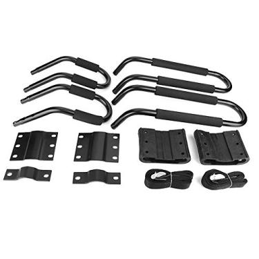 Imagem de Acouto Conjunto de Rack de Transporte de Caiaque Durável - Canoa Resistente e Telhado de Esqui de Surf para Carros e SUVs Com Acolchoamento, Design Em Forma de J e Recursos de Economia de Espaço