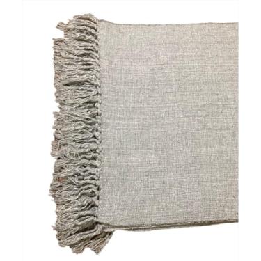 Imagem de Jogo de Passadeira de Cozinha 3 Peças em Tear de Algodão Tapete de Cozinha Antiderrapante para Pia e Porta (CINZA NEBLINA-T)