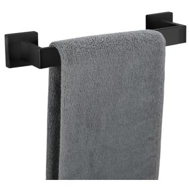 Imagem de Toalheiro para banheiro Suporte de toalha preto fosco de 30,5 cm, 30,5 cm, 12, 16, 20, 24, 28, 32, 36 polegadas, SUS304, toalheiro quadrado moderno para parede de banheiro (1, preto fosco, 30,5 cm)