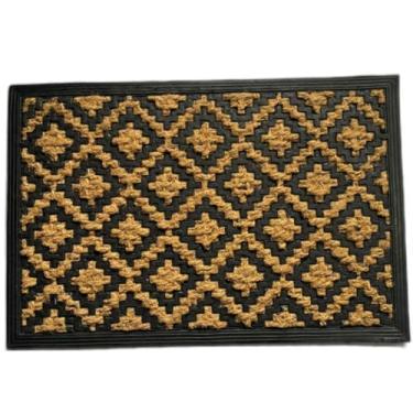 Imagem de Capacho 40x60 Porta Entrada Casa Tapete Com Base Antiderrapante Escritório Base Emborrachada(Losango)