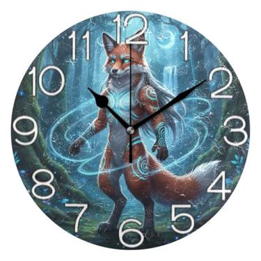 Imagem de GAIGEO Relógio de parede analógico decorativo operado por bateria relógio de cozinha rústico, decoração de parede de casa de fazenda moderna, número de relógio branco com Kedu, 25 cm, ponteiros