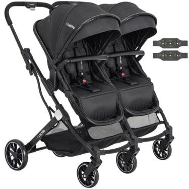 Imagem de Carrinho Kiddo para Gemeos Duplo Zig Zag Preto