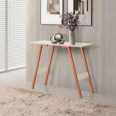Imagem de Aparador Bali com Tampo de MDF Off White e Pés em Aço Cor Cobre