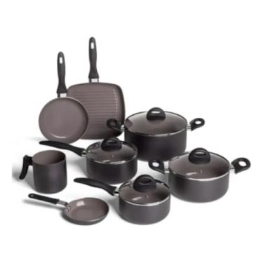 Imagem de Conjunto de panelas de cerâmica com 8 peças, preto