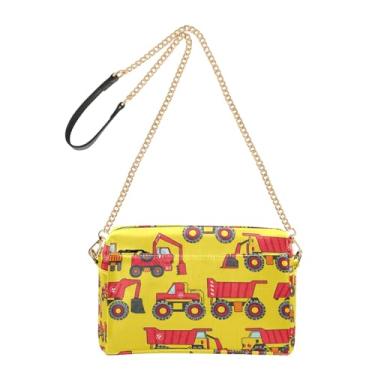 Imagem de Joitme Bolsa feminina vermelha fofa amarela bolsa tiracolo bolsa de telefone linda bolsa de ombro de couro PU alça de corrente