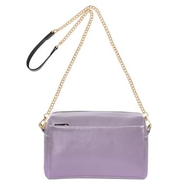 Imagem de Joitme Bolsa feminina ombré cinza Wisteria gradiente ombré bolsa tiracolo de couro PU bolsa de ombro alça de corrente para celular