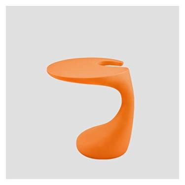 Imagem de Mesas de canto nórdico criativo sofá mesa lateral mesa de centro de plástico pequeno apartamento varanda mesa de canto quarto mesa de cabeceira mesa lateral lanche (cor: 5) (5)