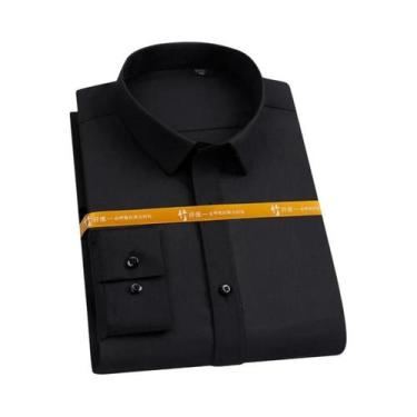 Imagem de Camisa Social Masculina Slim Fit Anti-Rugas De Fibra De Bambu Manga Lo