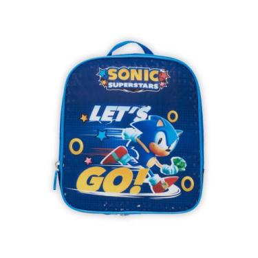 Imagem de Lancheira Térmica Escola Sonic Jogo Infantil Meninos Passeio, Azul