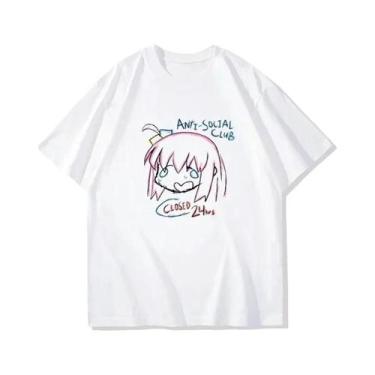 Imagem de Camiseta Oversized De Anime Bocchi the Rock Com Estampa De Música, Cam