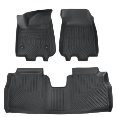 Imagem de Priprilod Forros de tapetes TPE de 3 peças, compatíveis com Chevy Equinox EV 2024 2025 2026, sem combustível, forros de piso de carro de 2 fileiras