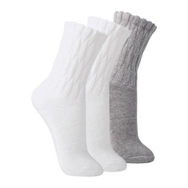 Imagem de Kit com 3 Pares de Meias Aeróbica Lupo 4810-003 Colorido, Cinza, 33-36