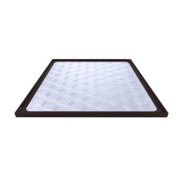 Imagem de Tampão Simples Com Rebaixo Passagem Inspeção Marrom 80x80cm