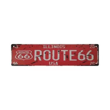 Imagem de Placa De Metal Vintage Route 66 Illinois Address, Decoração De Parede 