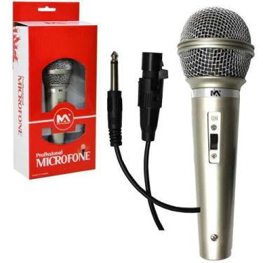 Imagem de Microfone Profissional Dinamico Prata Com Fio Na Caixa - Dynasty