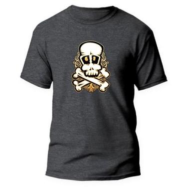 Imagem de Camiseta Básica Algodão Premium Estampa Digital Skull Red - Pavesi, Gr