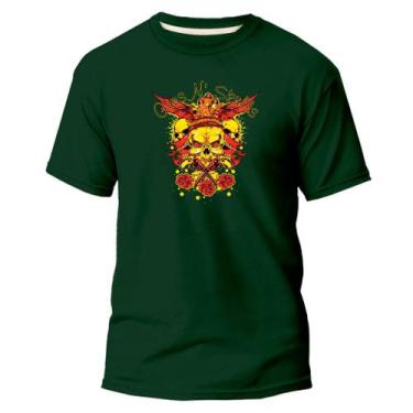 Imagem de Camiseta Basica Algodão Premium Estampa Digital Guns Skulls - Pavesi, 