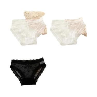 Imagem de Calcinhas De Renda De Algodão Para Meninas Jovens 3PCS Com Laço Sexy L