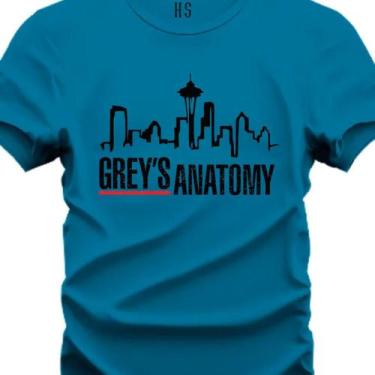 Imagem de Camiseta Greys Anatomy Personalizada Tecido Premium 30,1, Azul, Turque
