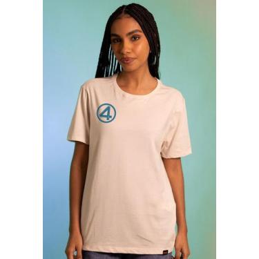 Imagem de Camiseta Marvel Quarteto Fantástico Uniforme Four, M, Branco, Unissex