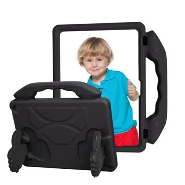 Imagem de Yunir Capa para Tablet Fire HD 10 para Crianças (versão 2023/2021), Capa Leve à Prova de Choque, Protetor de Tela Integrado Com Suporte de Alça, Recortes Precisos Laváveis ​​para Fire (Preta)