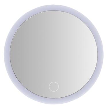 Imagem de ZJchao Espelho de Maquiagem Ampliador 30X, Espelho de Maquiagem de Banheiro LED Com Luz e Ventosa para Viagens, Viagem de Negócios, Banheiro, Quarto, Retoque Em Movimento (Branco)