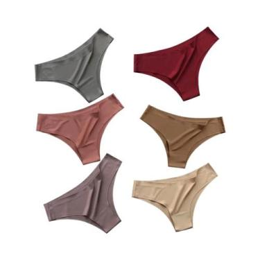 Imagem de Conjunto De 6 Calcinhas De Seda Gelada Ultra-finas E Sem Costura Para 