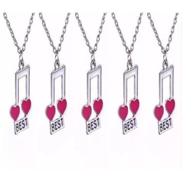 Imagem de Cordão Colar Amigas Best Friends Forever Níquel - 5 Pçs - Milena Folhe
