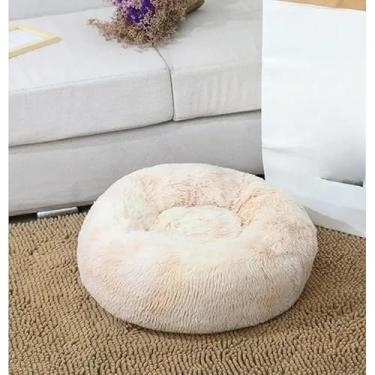 Imagem de Caminha Pet Nuvem Tie Dye Rosa para Cachorro e Gato – Cama Pelúcia Felpuda Lavável(bege mesclado,60cm P)
