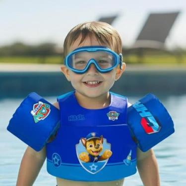 Imagem de Kit Infantil Boia e Colete SalvaVidas Óculos Natação Criança Piscina e