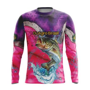 Imagem de Camiseta Térmica Sublimada Duagro Feminina Pescaria BlackBass Rosa Sup