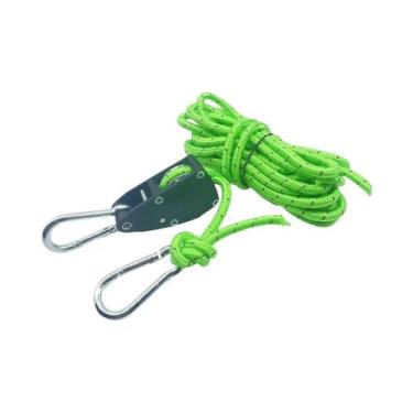 Imagem de Corda De Amarração Refletiva De 6mm Com Gancho E Fivela De Ratchet Par