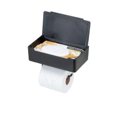 Imagem de Porta Papel Higiênico e Lenço Umedecido Suporte 3 em 1 com Apoio para 