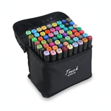 Imagem de Canetas Marcadoras Touch Marker com Ponta Dupla - Variedade de Cores para Desenho e Ilustração