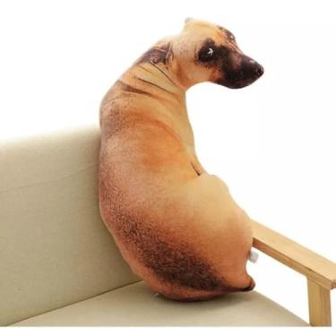 Imagem de Almofada Decorativa Cachorro Caramelo Meme, Pelúcia Realista, 60 cm