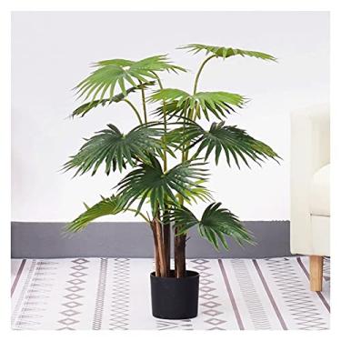 Imagem de SLGGPJBU Plantas artificiais verdes de alta qualidade artificial pequeno girassol, plantas verdes preguiçosas, plantas artificiais em vasos que não precisam de cuidados, pinheiro bonsai de 90 cm