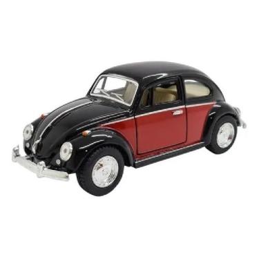 Imagem de Miniatura Metal Volkswagen Fusca Preto Vermelho 1967 5057D73